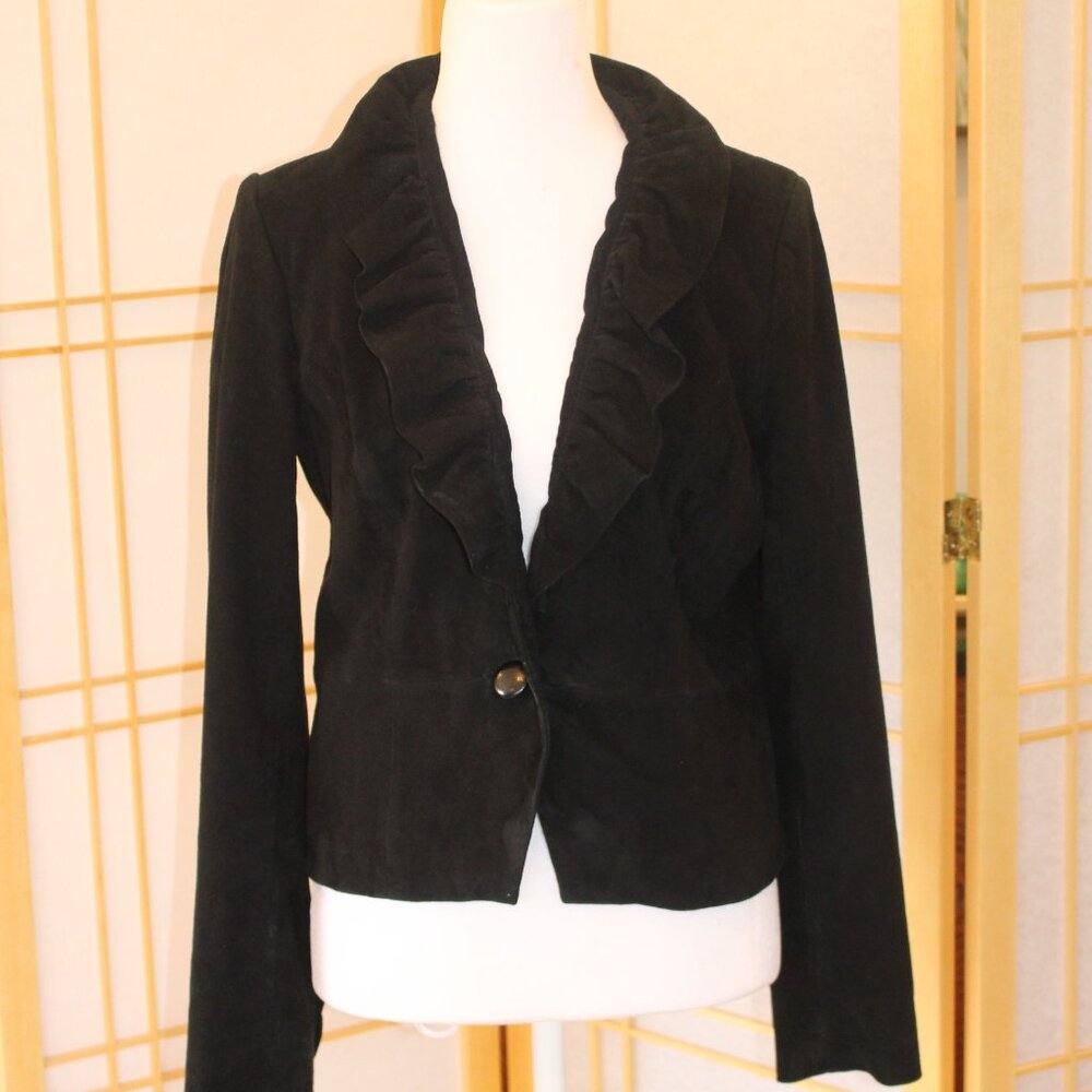 Milly Genuine Suede Ruffle Jacket - Size S
